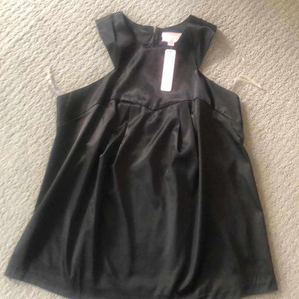 NWT black silk top